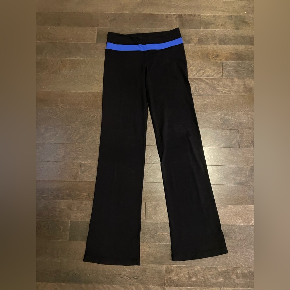 lululemon athletica Black Pants with Blue Waistband